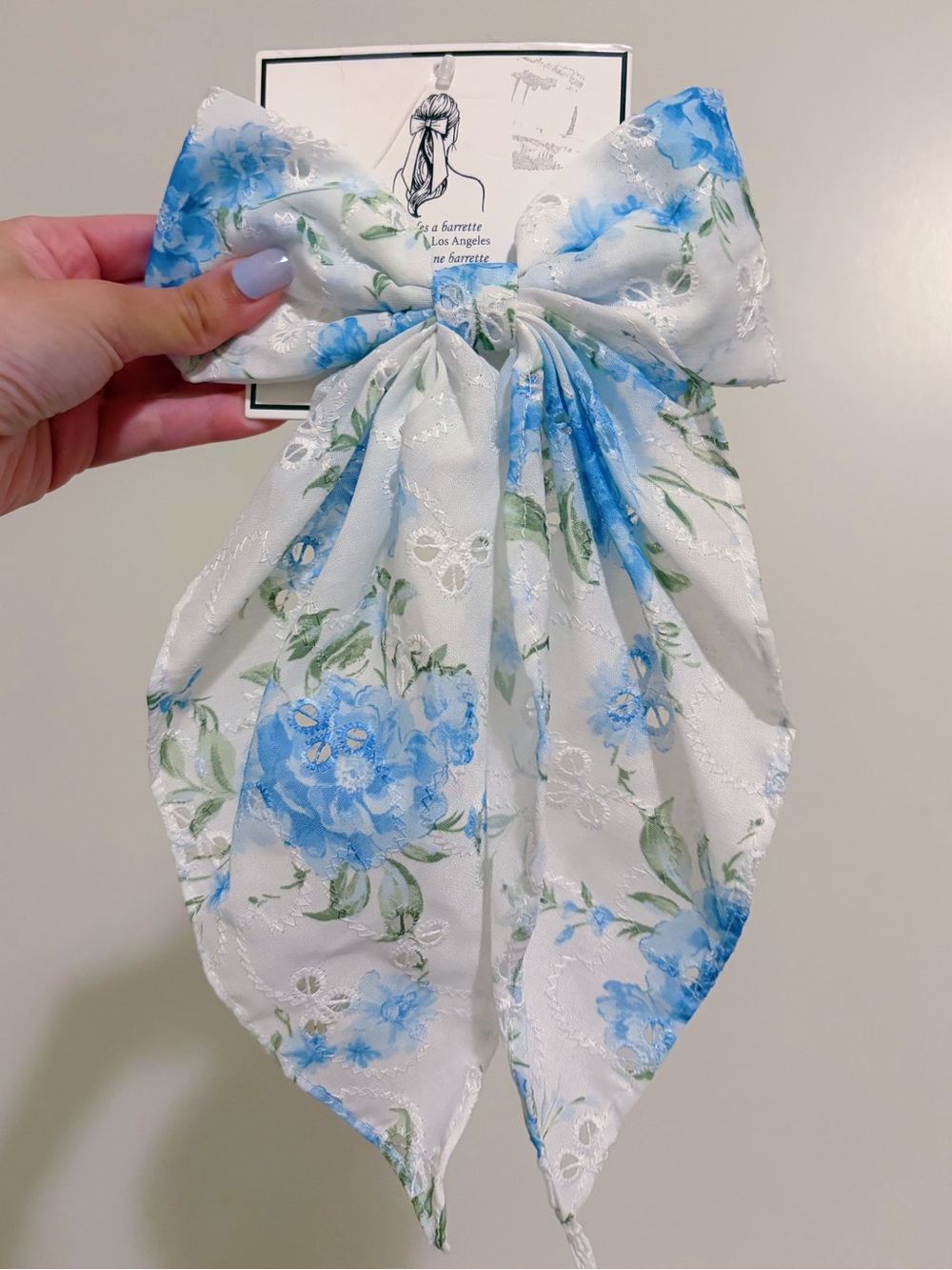 🎀3/$25🎀 Floral Blue Bow Hair Accessory